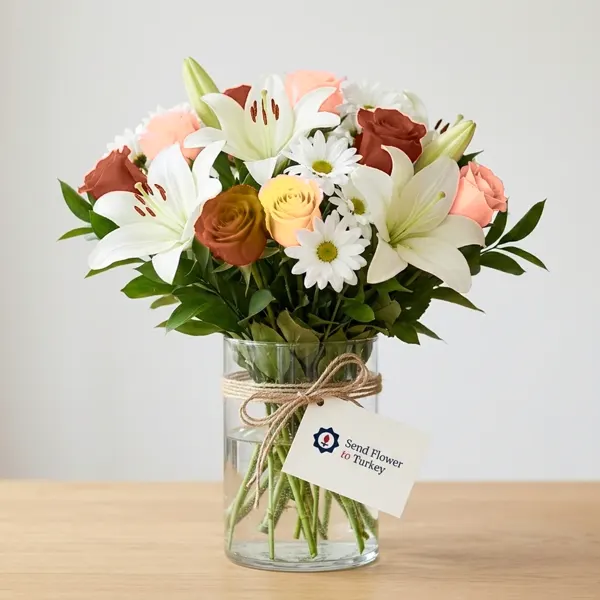 Mixed Roses and Seasonal Flower Arrangement