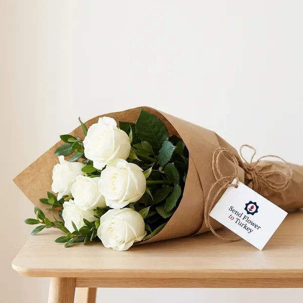 Strauß mit 7 weißen Rosen