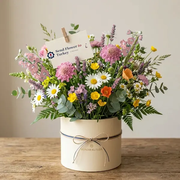 Wildflowers in a Cylinder Box