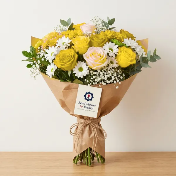 Seasonal Flower Bouquet in Yellow Tones