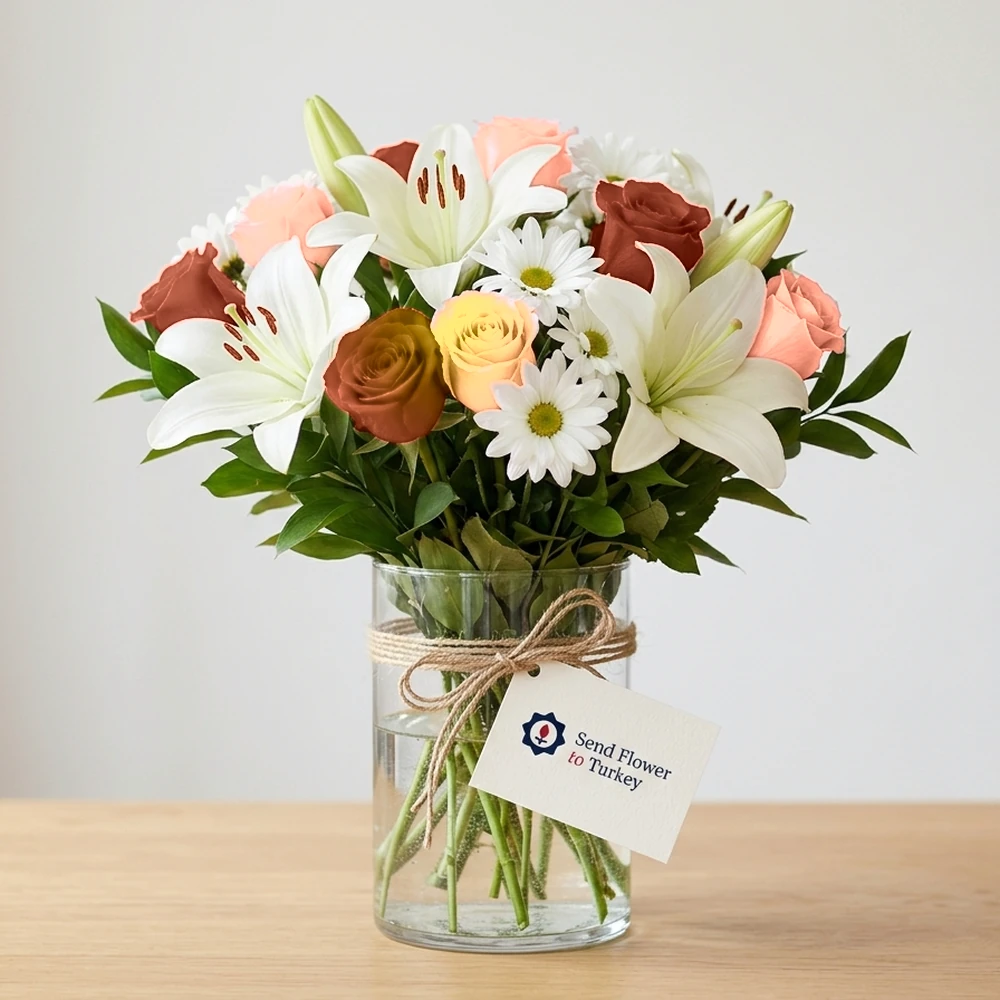 Mixed Roses and Seasonal Flower Arrangement