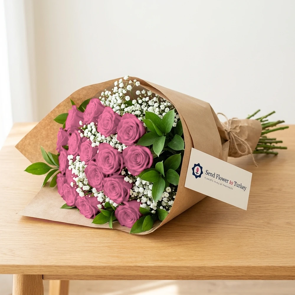 Pink Roses with Seasonal Flowers